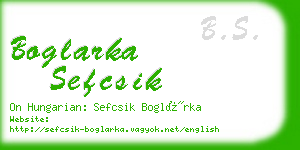 boglarka sefcsik business card